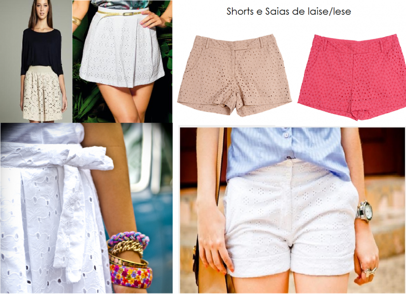 shorts e saias em laise