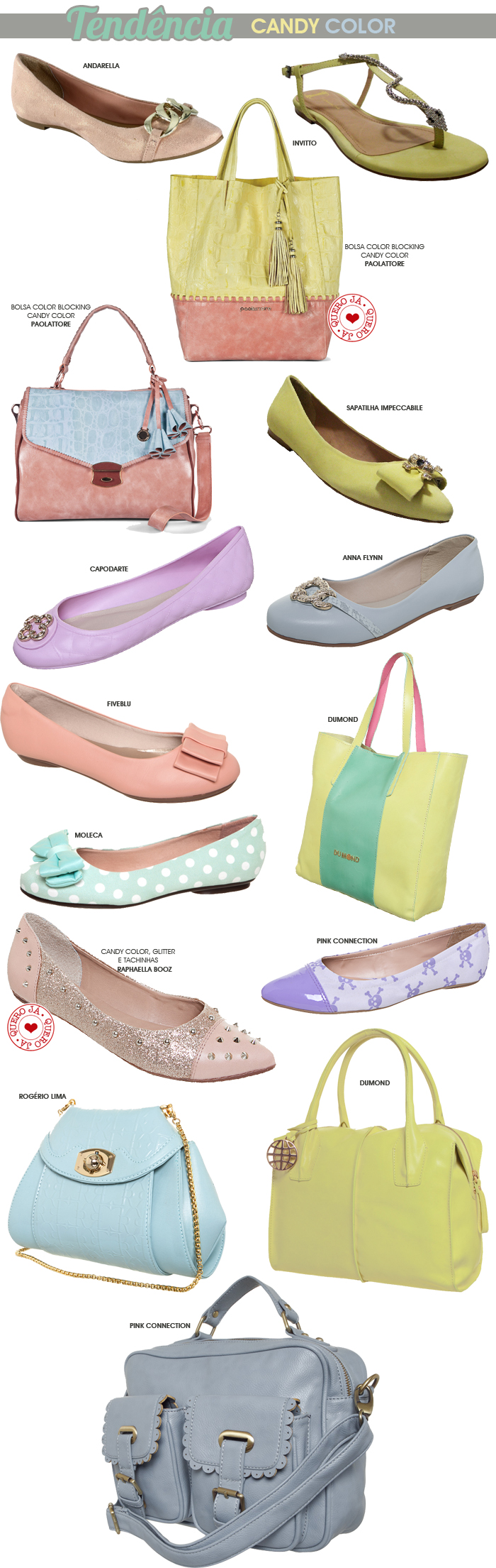 sapatilhas, slippers e bolsas na tendência candy color blog MeninaIT