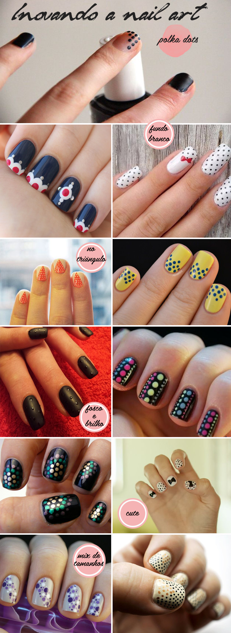 imagens de unhas com polka dots