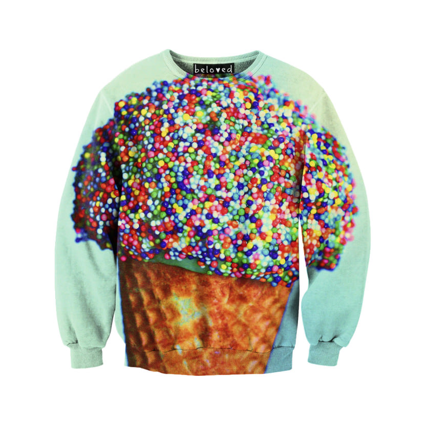 suéter com estampa de sorvete