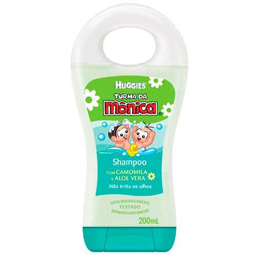 Shampoo e condicionador Huggies Turma da Mônica.