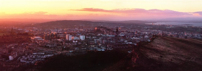 por do sol em Edimburgo, Escócia