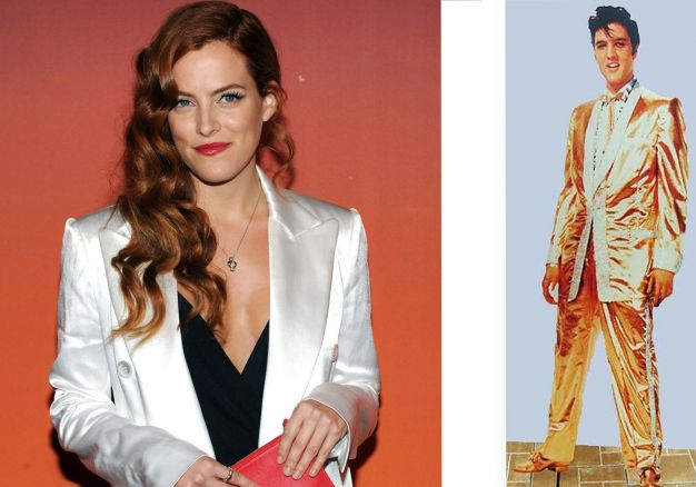 Riley Keough e  Elvis Presley blazer brilhante