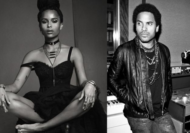 Zoe e Lenny Kravitz correntes