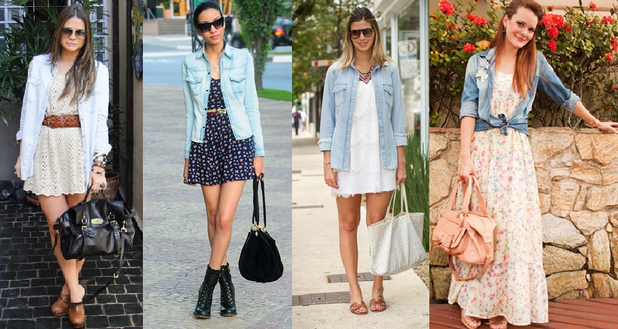 como usar camisa jeans com vestido