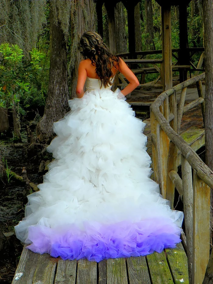 vestidos de casamento com barra da saia em degradê