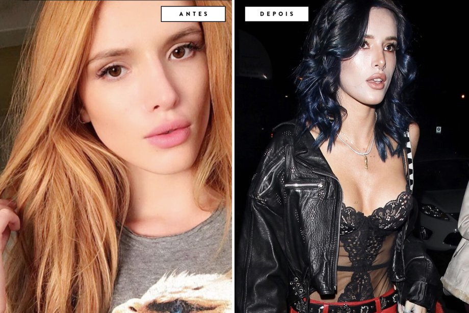 cabelo antes e depois Bella Thorne