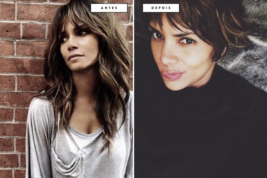 cabelo antes e depois Halle Berry