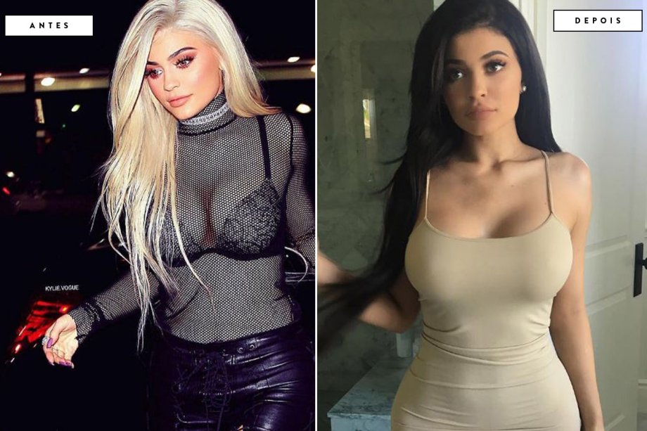 cabelo antes e depois Kylie Jenner