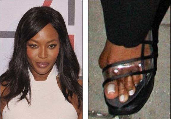 celebridades com pés feios Naomi Campbell