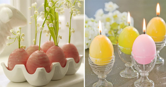 Enfeites para decoração de páscoa vela em formato de ovo