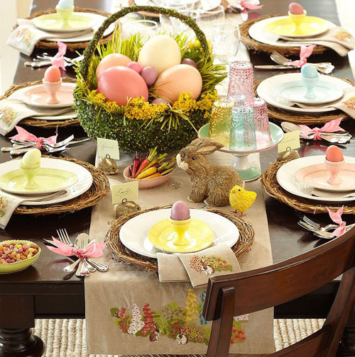 decoração páscoa mesa