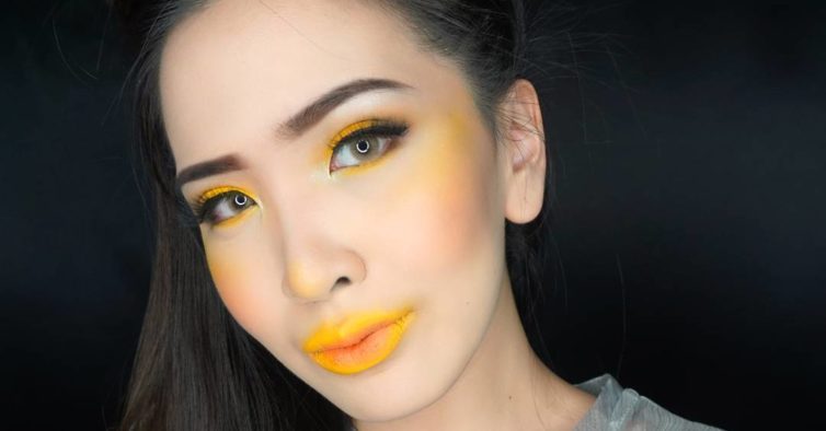 blush amarelo tendência de beleza