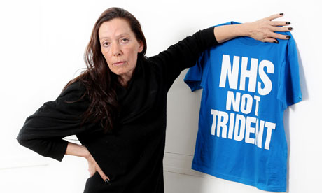 Katharine Hamnett - with her NHS not Trident T-shirt