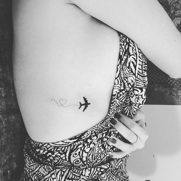 tatuagem coração e avião