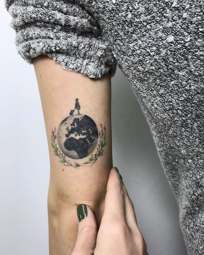 tatuagem de mundo