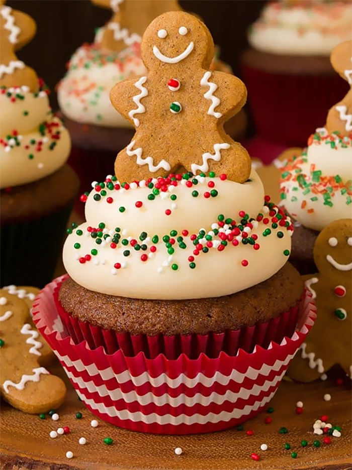 cupcake de natal biscoito de gengibre