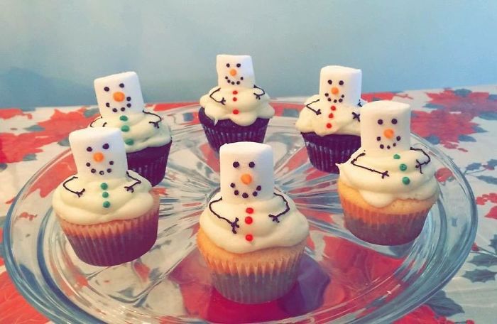 cupcake de natal boneco de neve