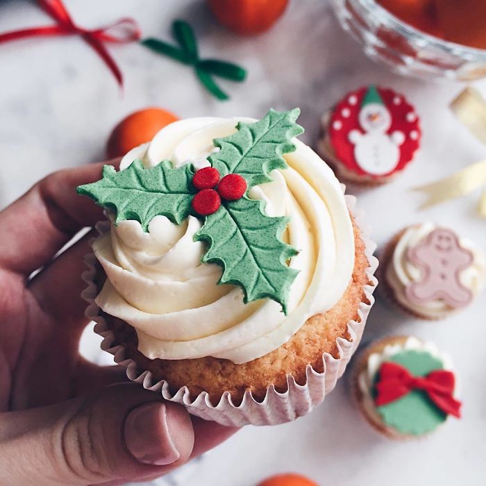 cupcake de natal colorido