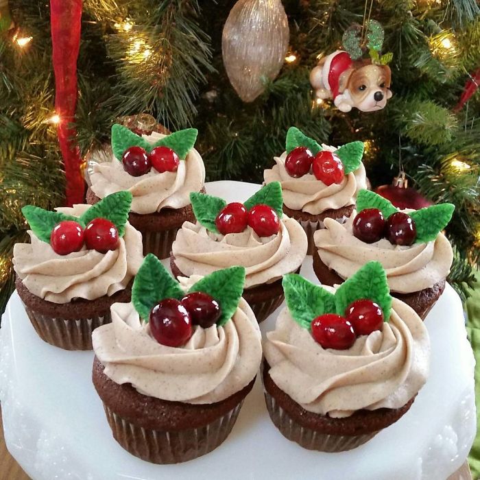 cupcake de natal festivo