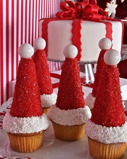 cupcake de natal gorro papai noel