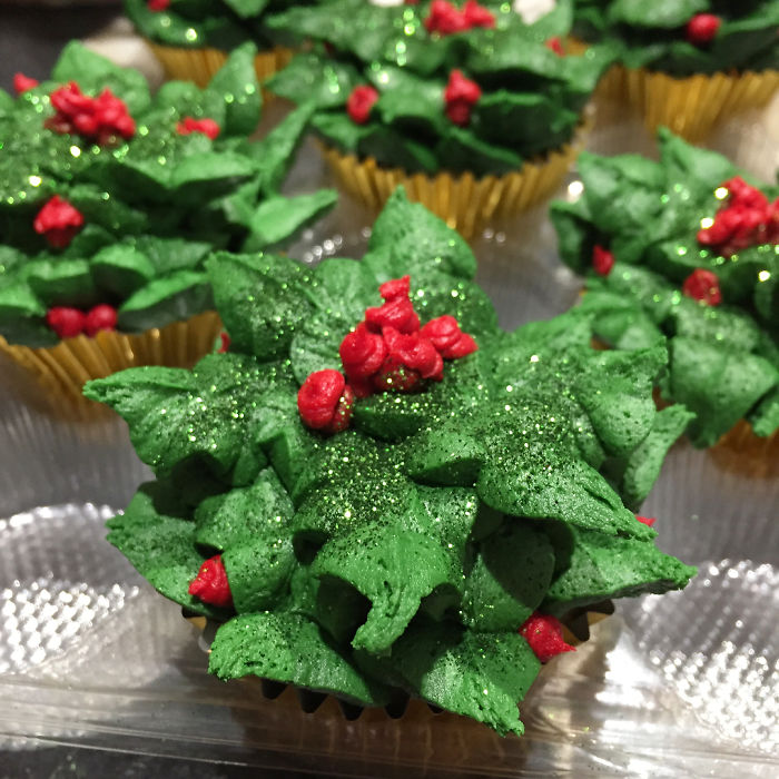 cupcake de natal verde e vermelho