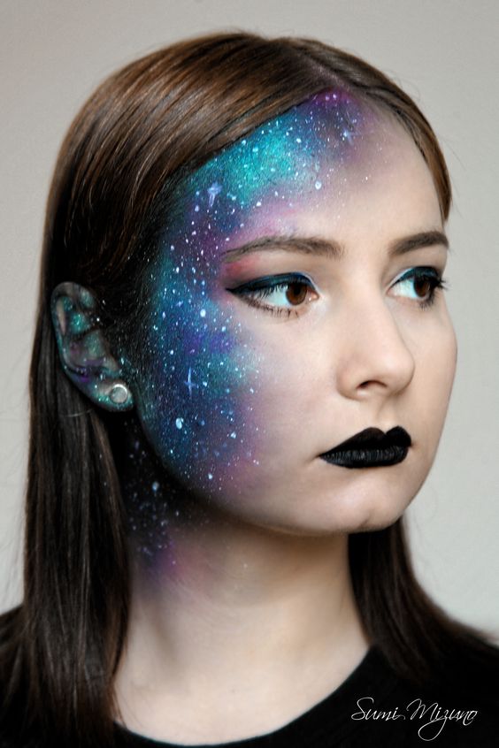 rosto maquiagem galaxy