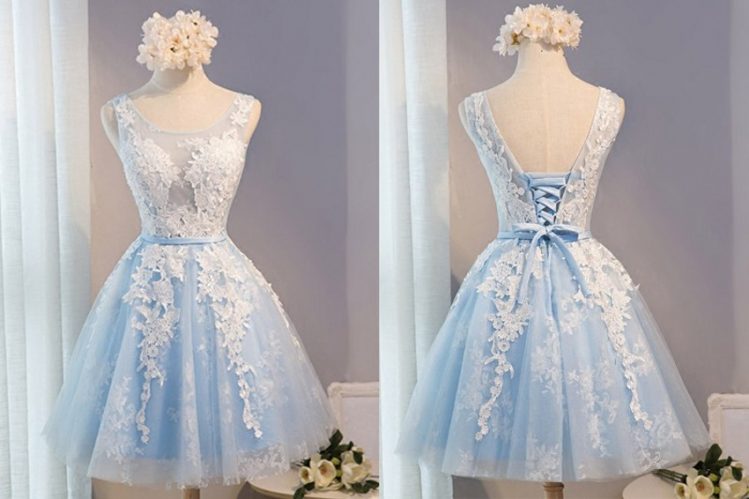 vestido debutante 15 anos curto azul