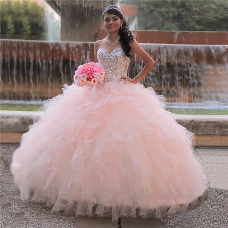 vestido debutante 15 anos princesa longo rosa