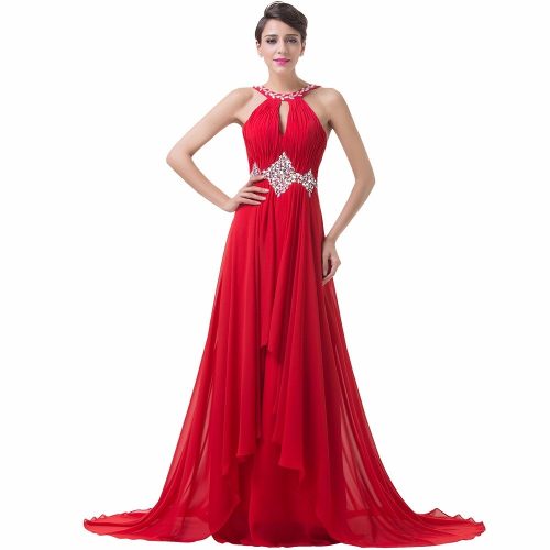 vestido longo debutante vermelho