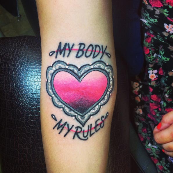 tatuagem girl power feminista meu corpo minhas regras