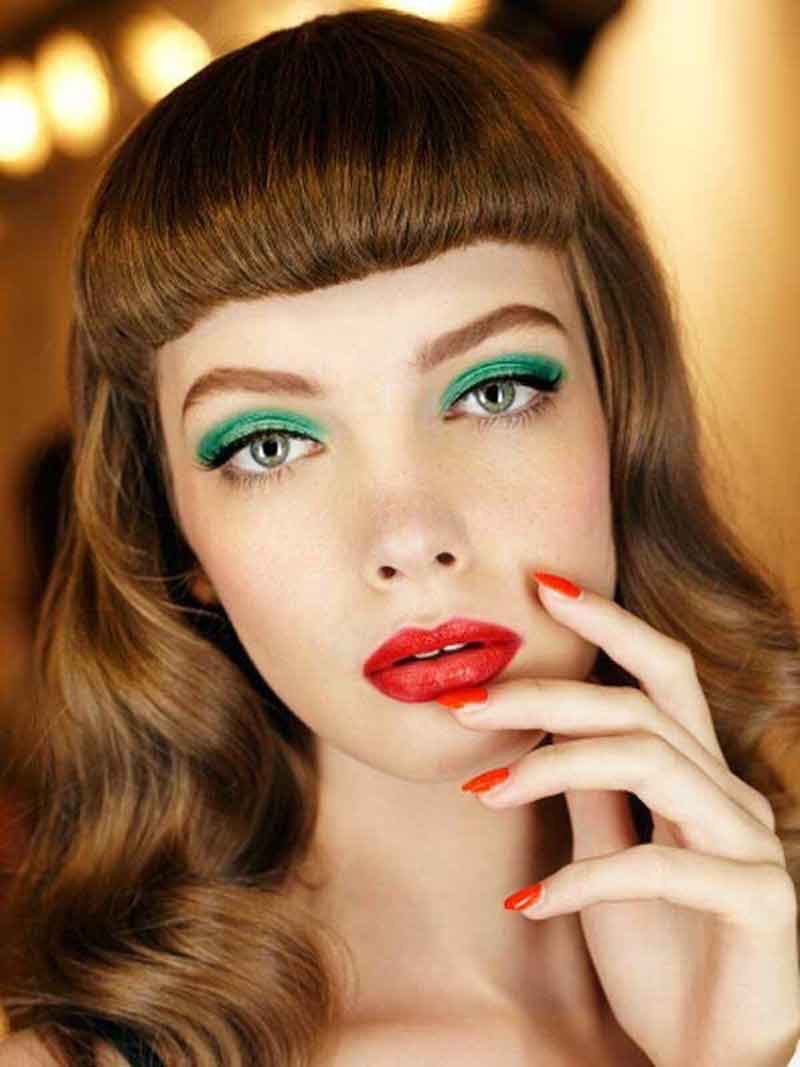 maquiagem-festa-junina-sombra-verde-batom-vermelho