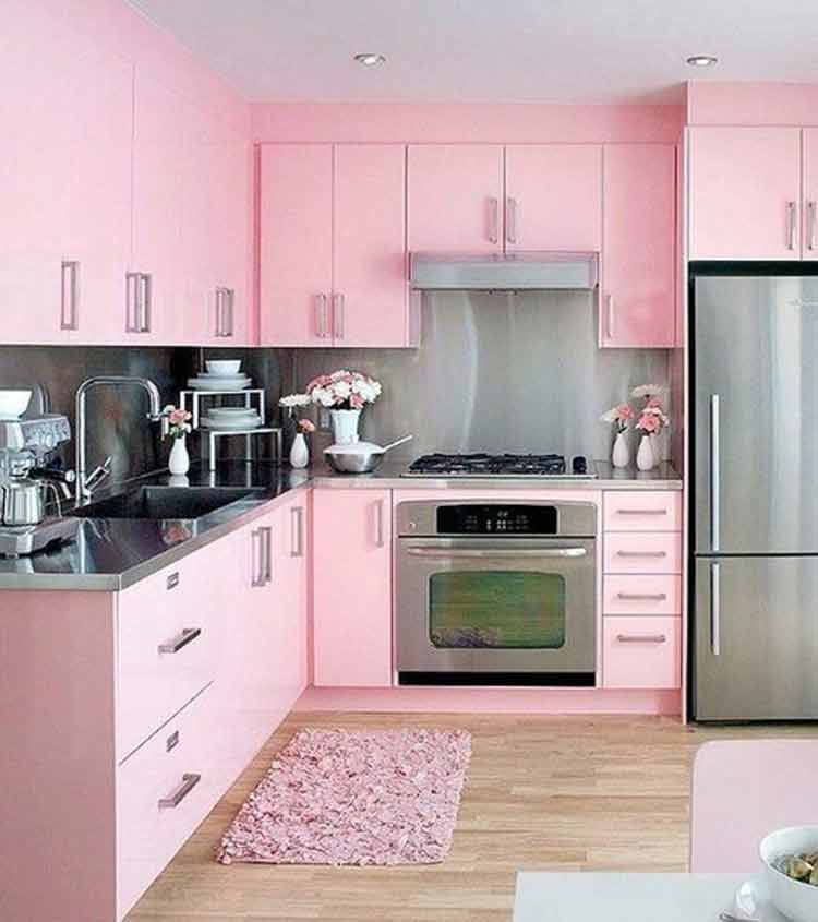 decoração-rosa-claro-cozinha