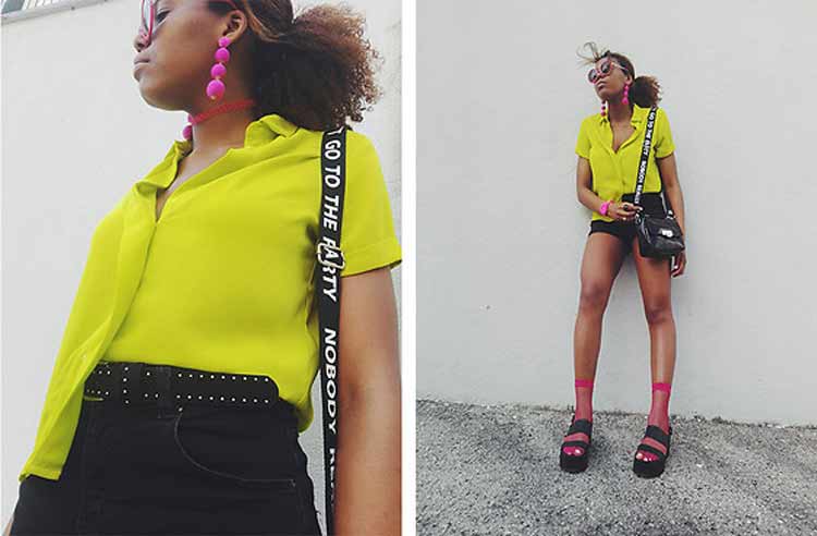 looks-neon-como-usar-camisa-amarela-e-brinco-rosa