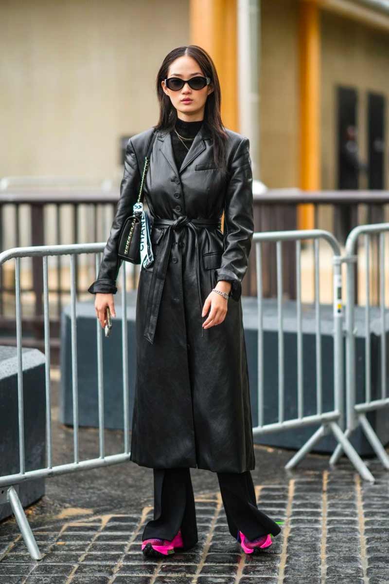 casaco de couro preto matrix