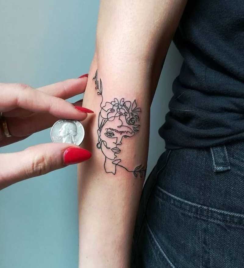 tatuagem-de-uma-linha-rostos-frida-minimalistas