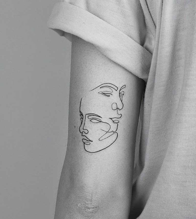 tatuagem-minimalista-rostos-de-uma-linha