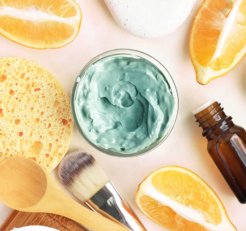 argila verde beleza limao laranja oleo essencial maquiagem