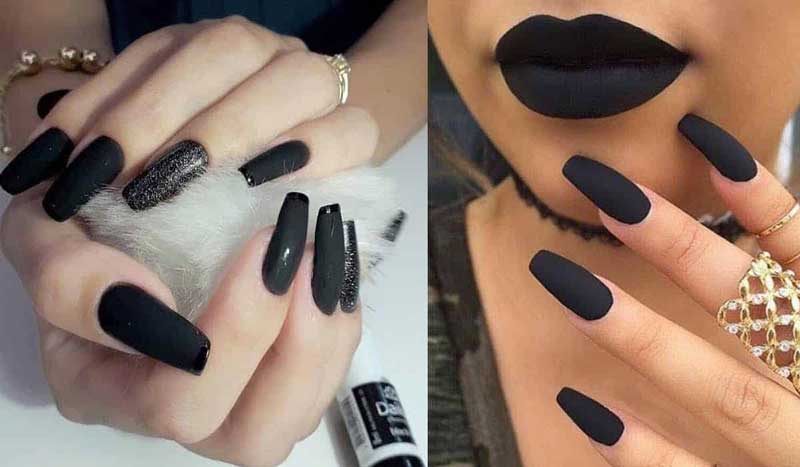 tendência unhas com esmalte preto