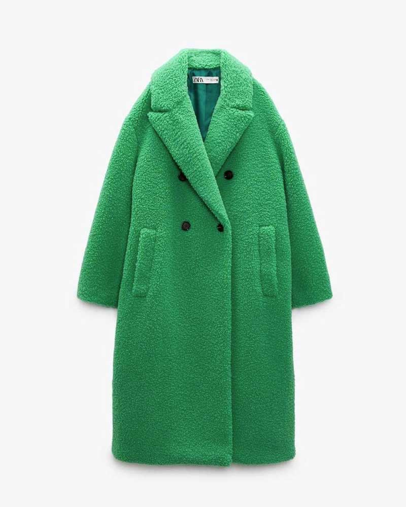 casaco verde inverno zara