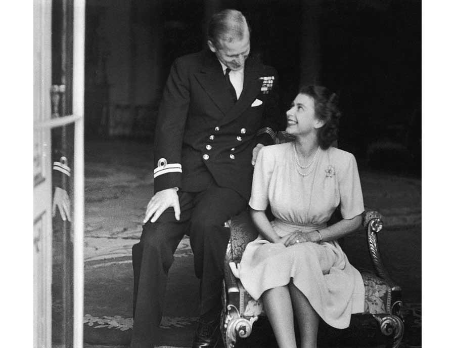 Princesa Elizabeth e seu noivo Philip Mountbatten