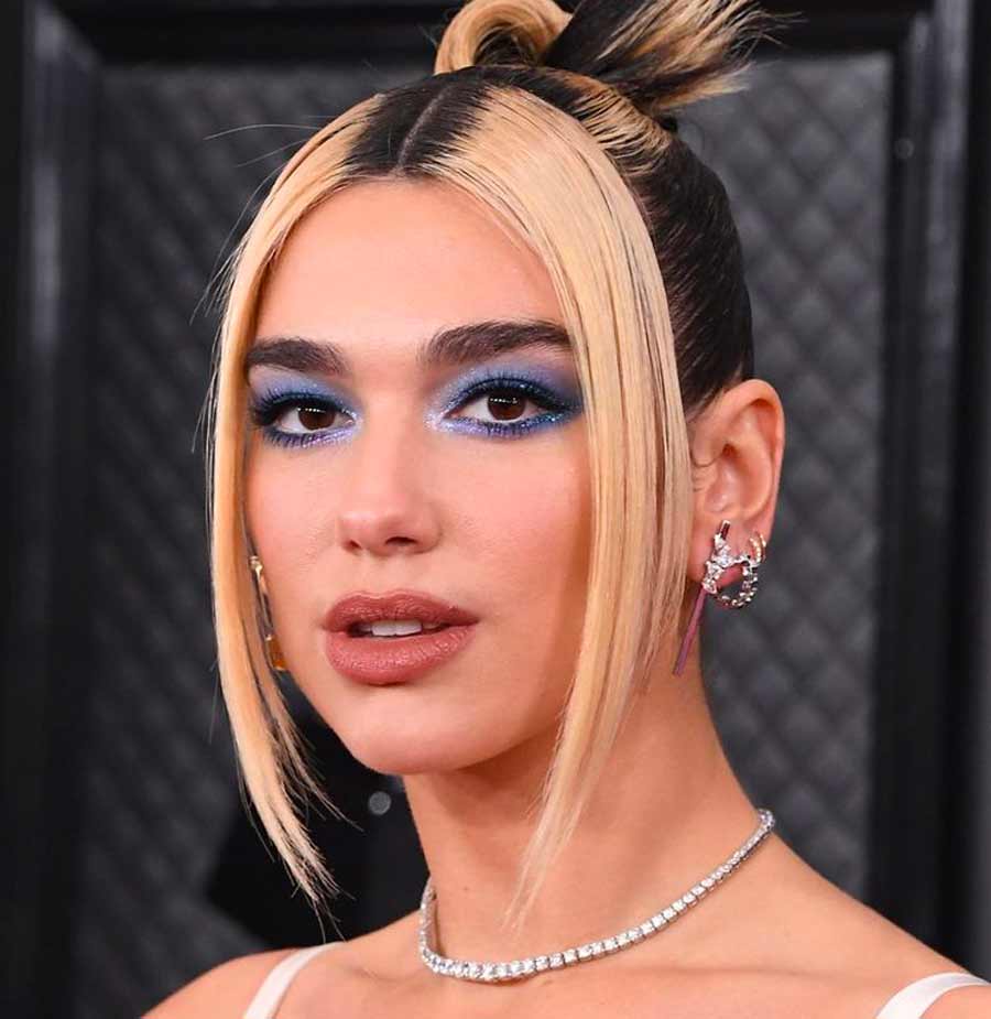 dua lipa sombra azul olhos pretos