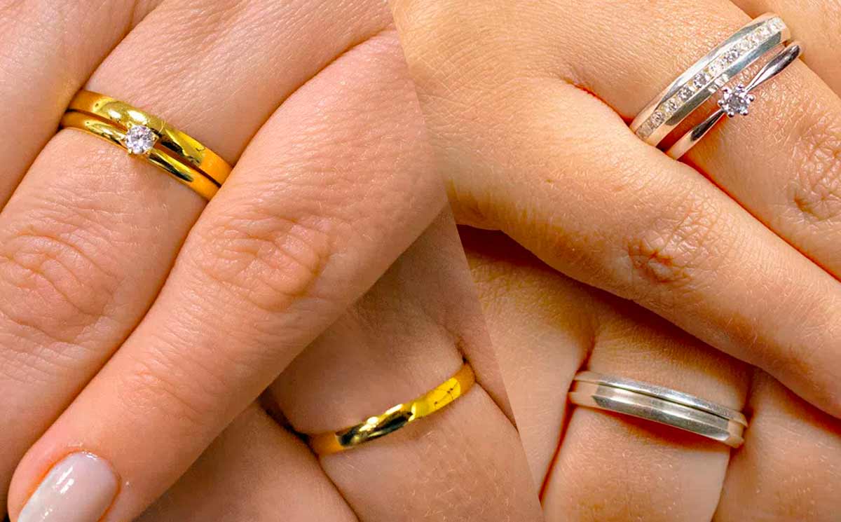Em qual mão e dedo se usa anel de noivado e aliança?