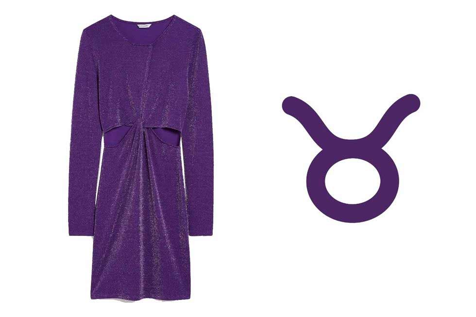 vestido roxo touro de lurex