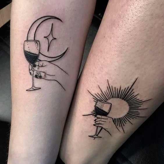 tatuagem de lua e sol